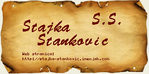 Stajka Stanković vizit kartica